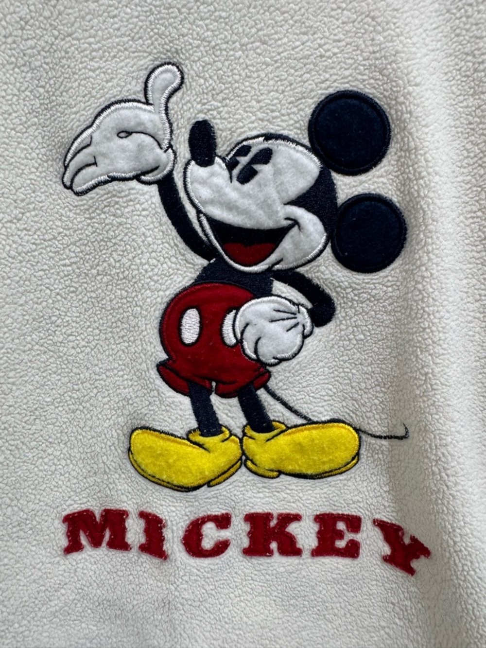 Vintage Disney Mickey Mouse Fleece Crewneck Sweatshirt White Medium - Picture 2 of 11